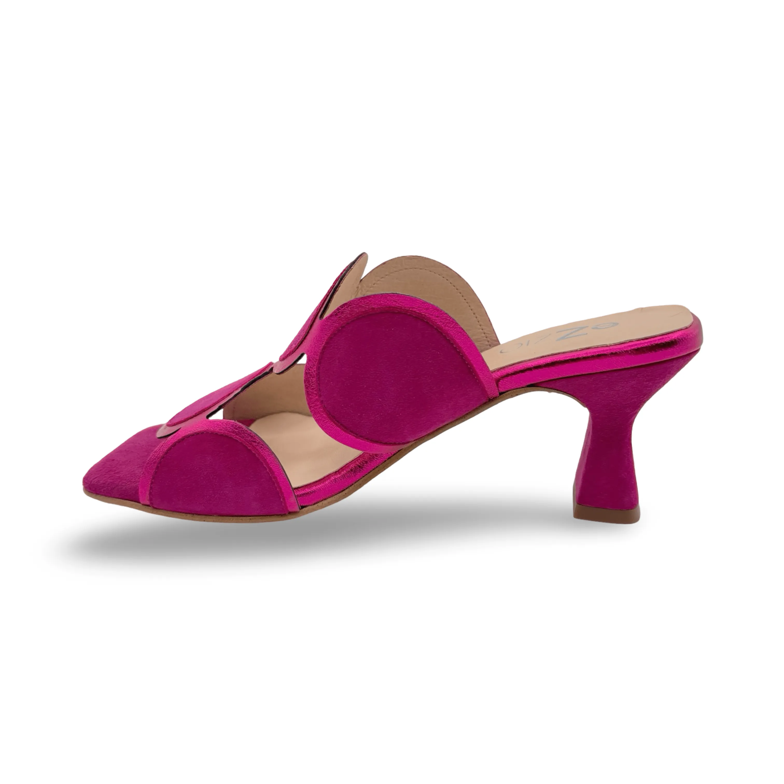 12601 Fuchsia Retro Suede Mule