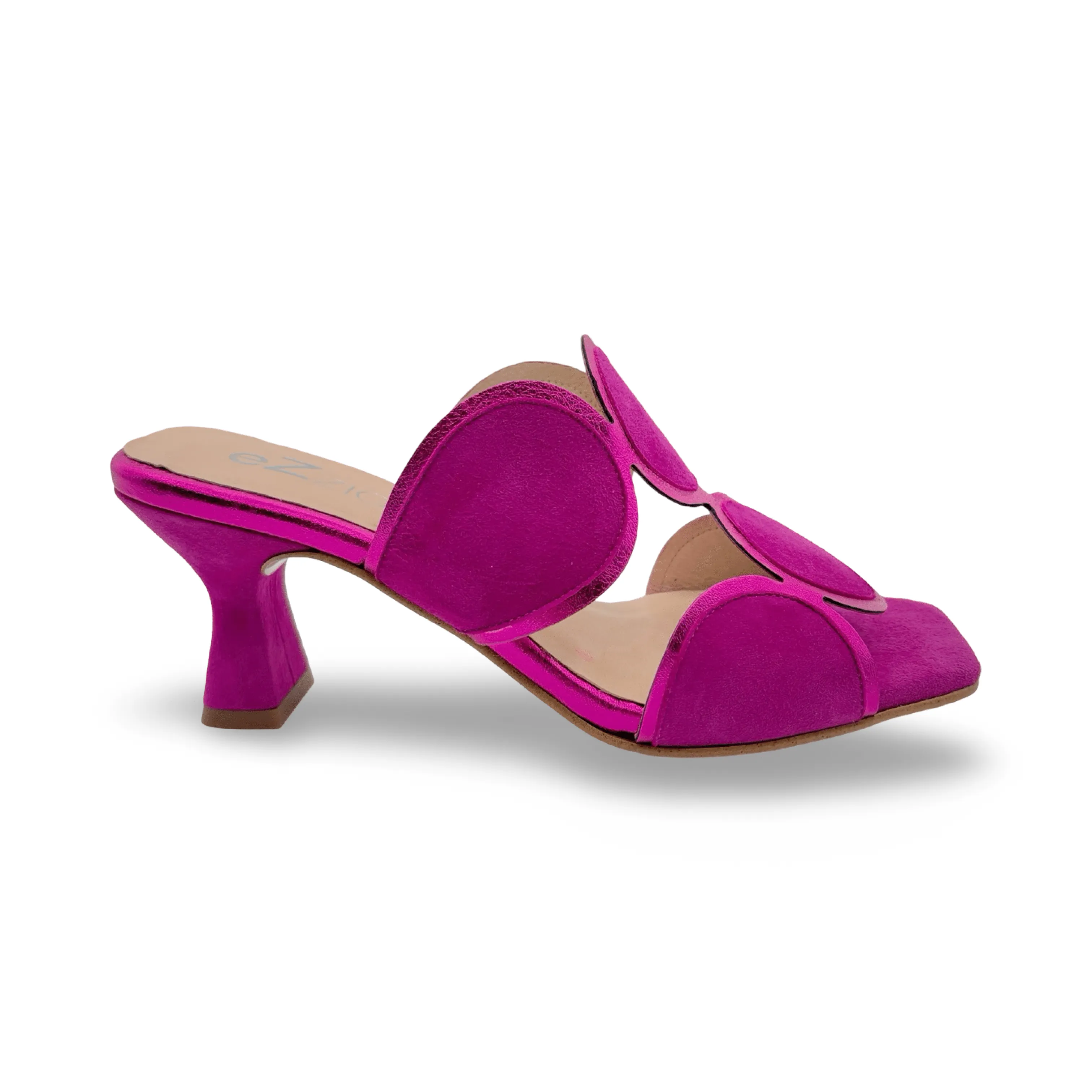 12601 Fuchsia Retro Suede Mule