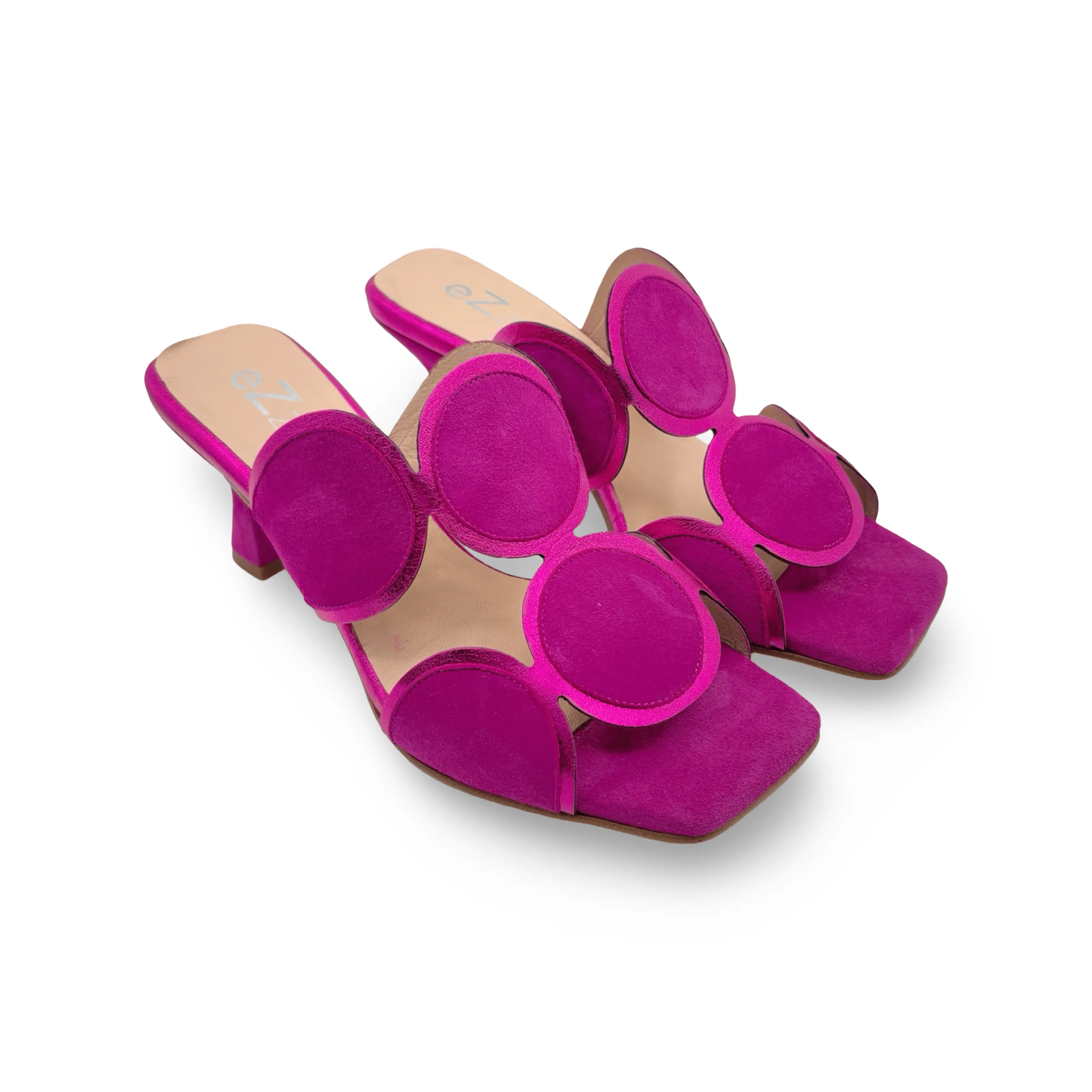 12601 Fuchsia Retro Suede Mule