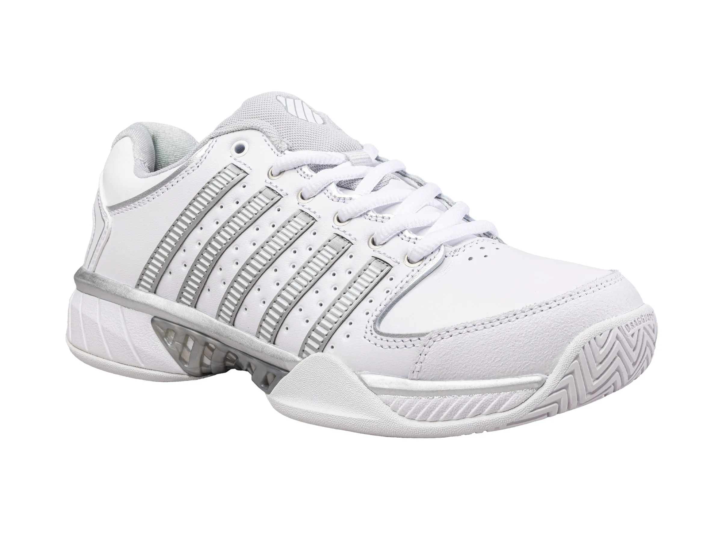 93379-107-M | WOMENS HYPERCOURT EXPRESS LEATHER | WHITE/SILVER/GLACIER GRAY