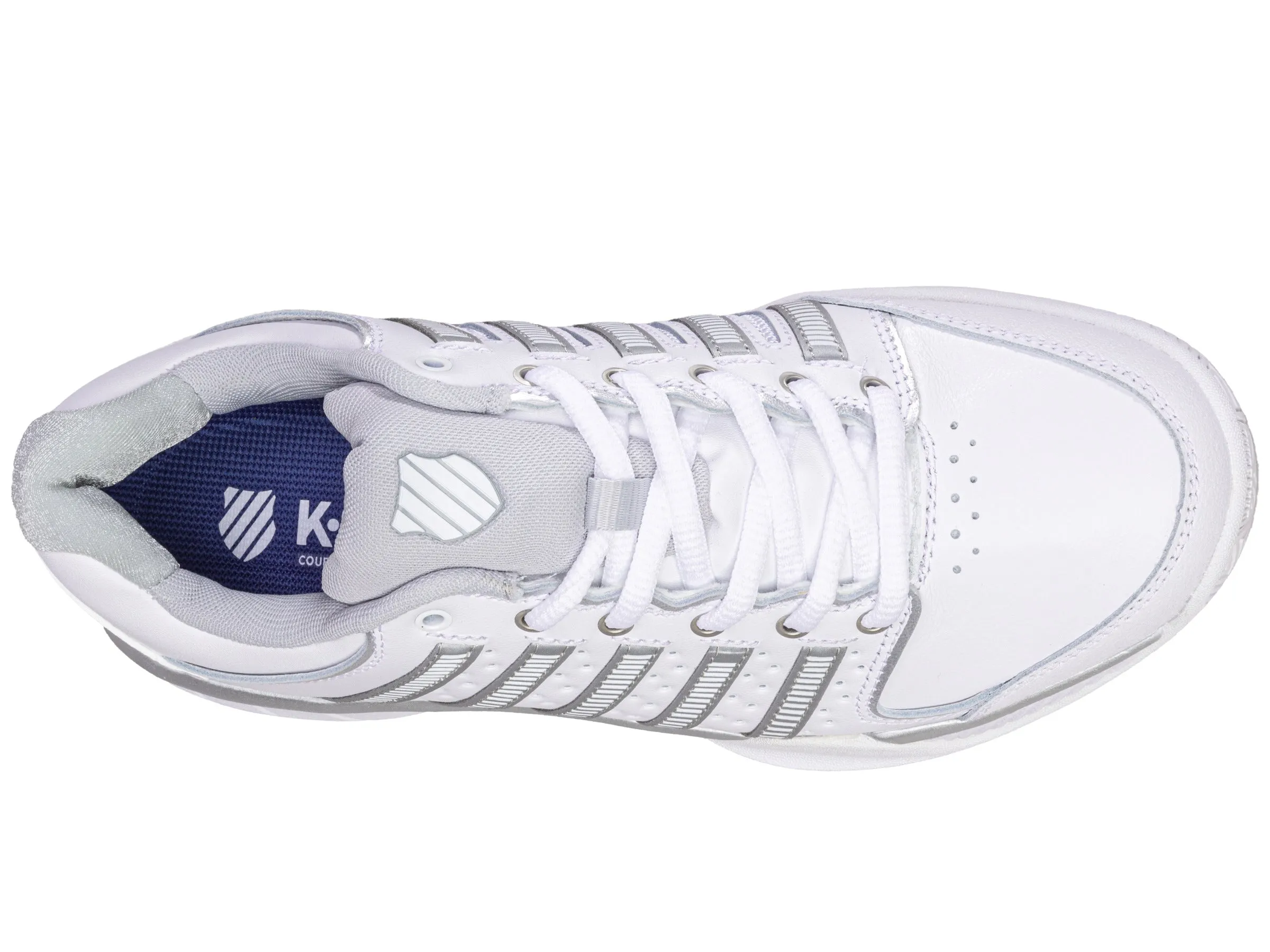 93379-107-M | WOMENS HYPERCOURT EXPRESS LEATHER | WHITE/SILVER/GLACIER GRAY