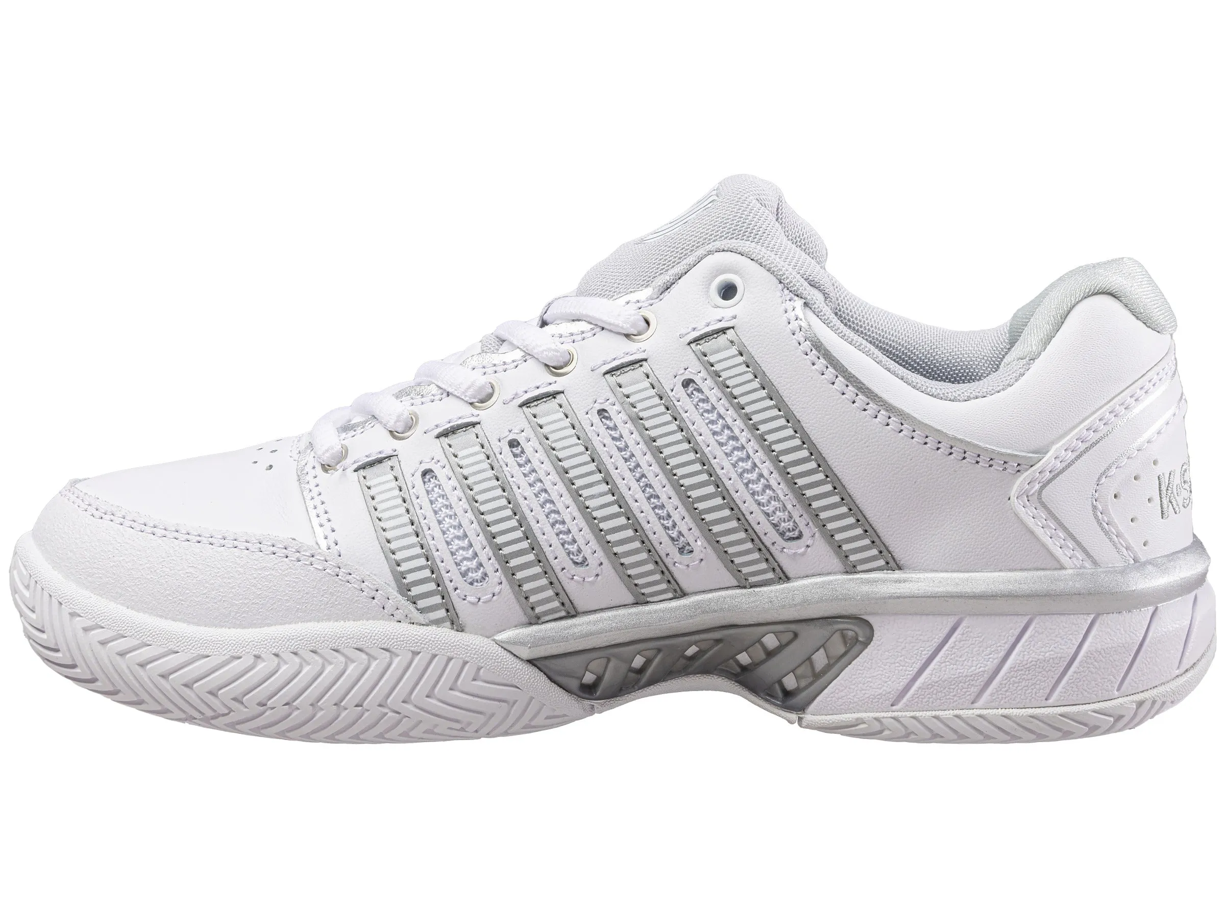 93379-107-M | WOMENS HYPERCOURT EXPRESS LEATHER | WHITE/SILVER/GLACIER GRAY