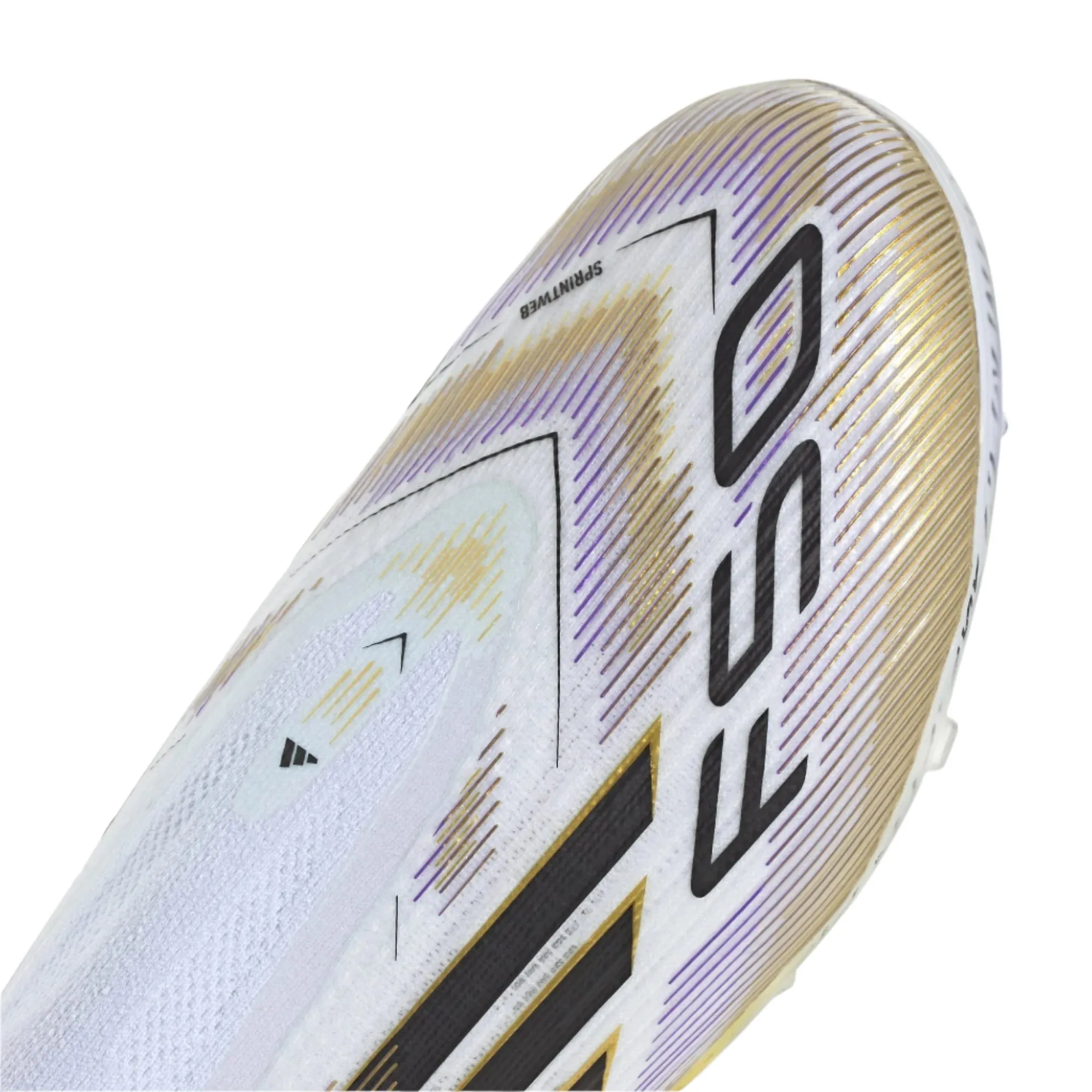 adidas F50 Elite Laceless FG Junior Soccer Cleats (White/Black/Gold)