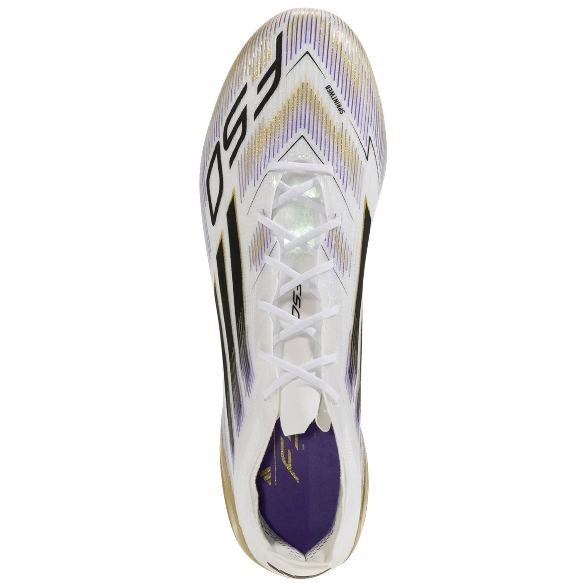 adidas Football Cleats F50 Elite Firm Ground Soccer Cleats (White/Black/Gold Metallic)