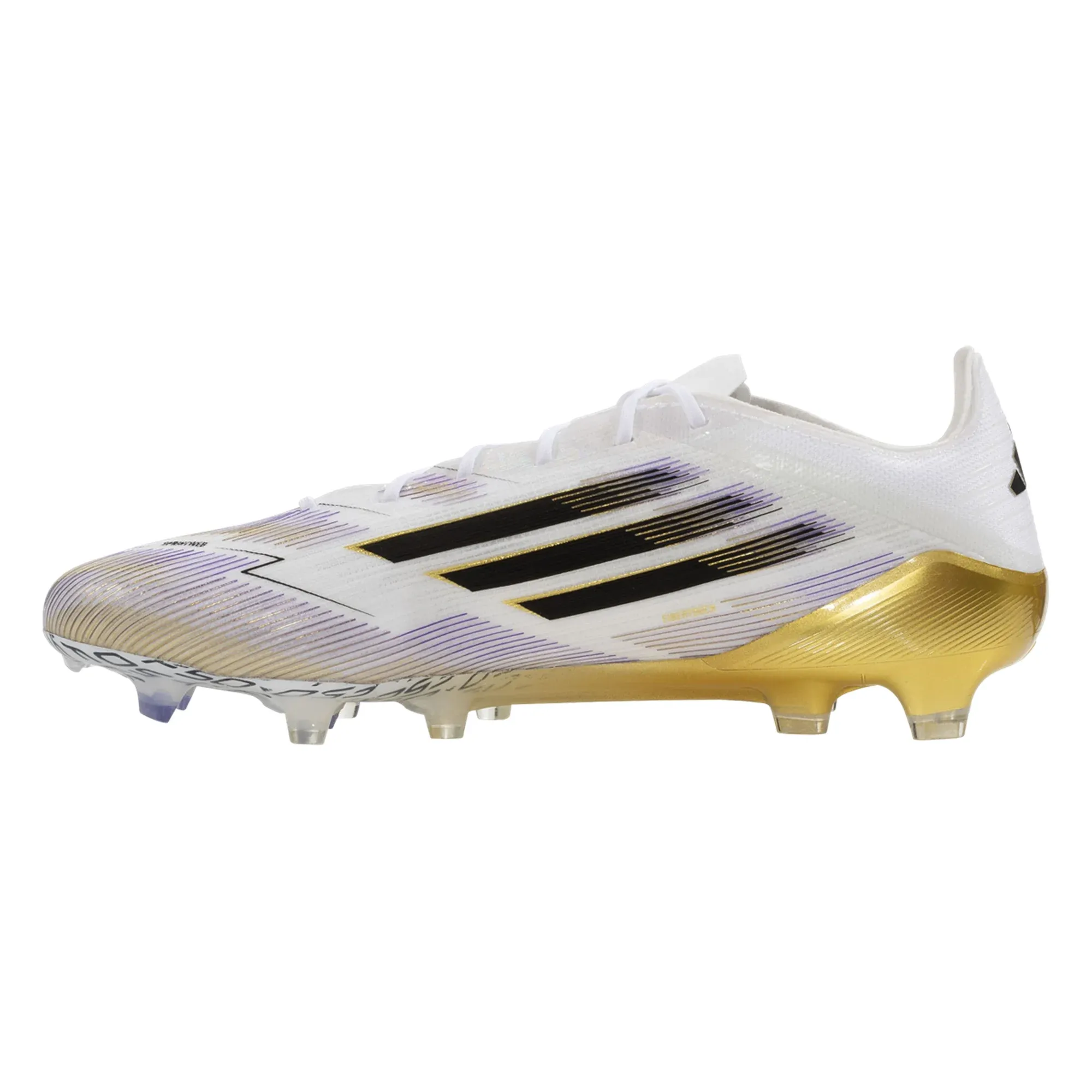 adidas Football Cleats F50 Elite Firm Ground Soccer Cleats (White/Black/Gold Metallic)