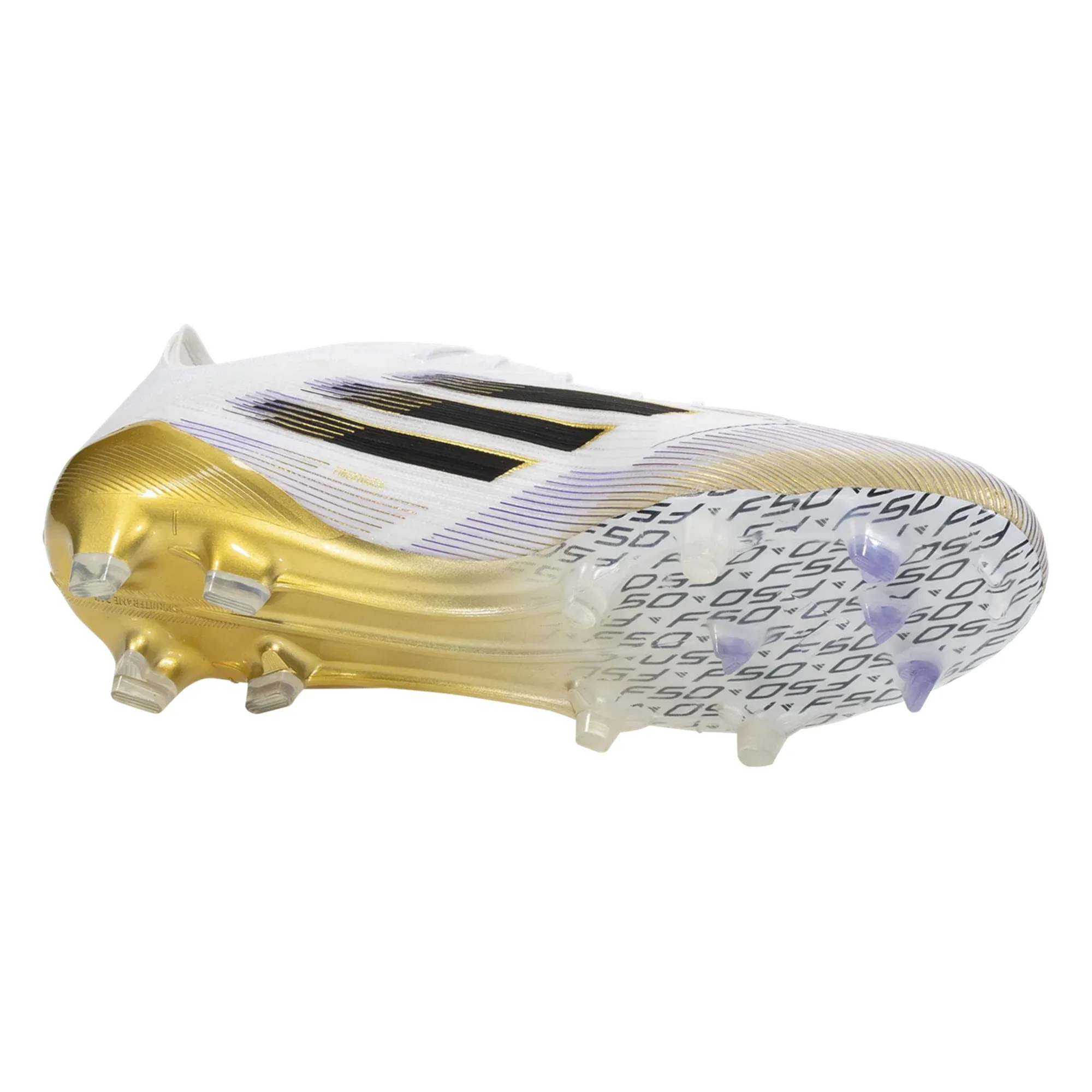 adidas Football Cleats F50 Elite Firm Ground Soccer Cleats (White/Black/Gold Metallic)