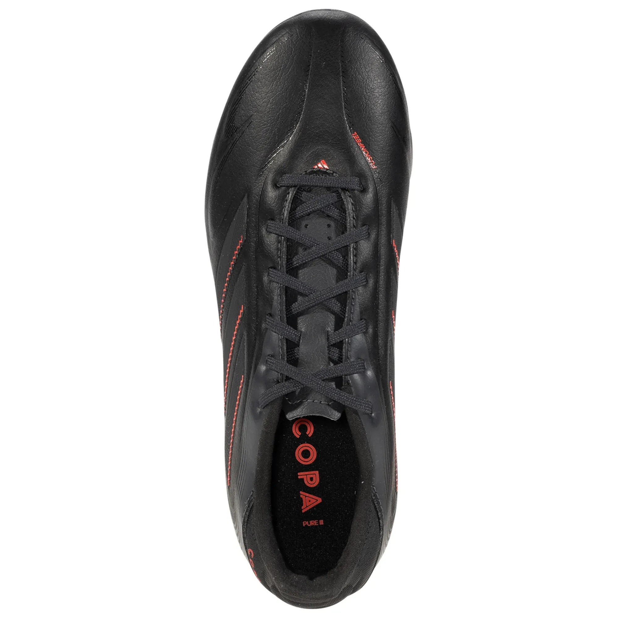 adidas Jr. Copa Pure III League FG/MG Soccer Cleats (Black/Carbon/Lucid Red)