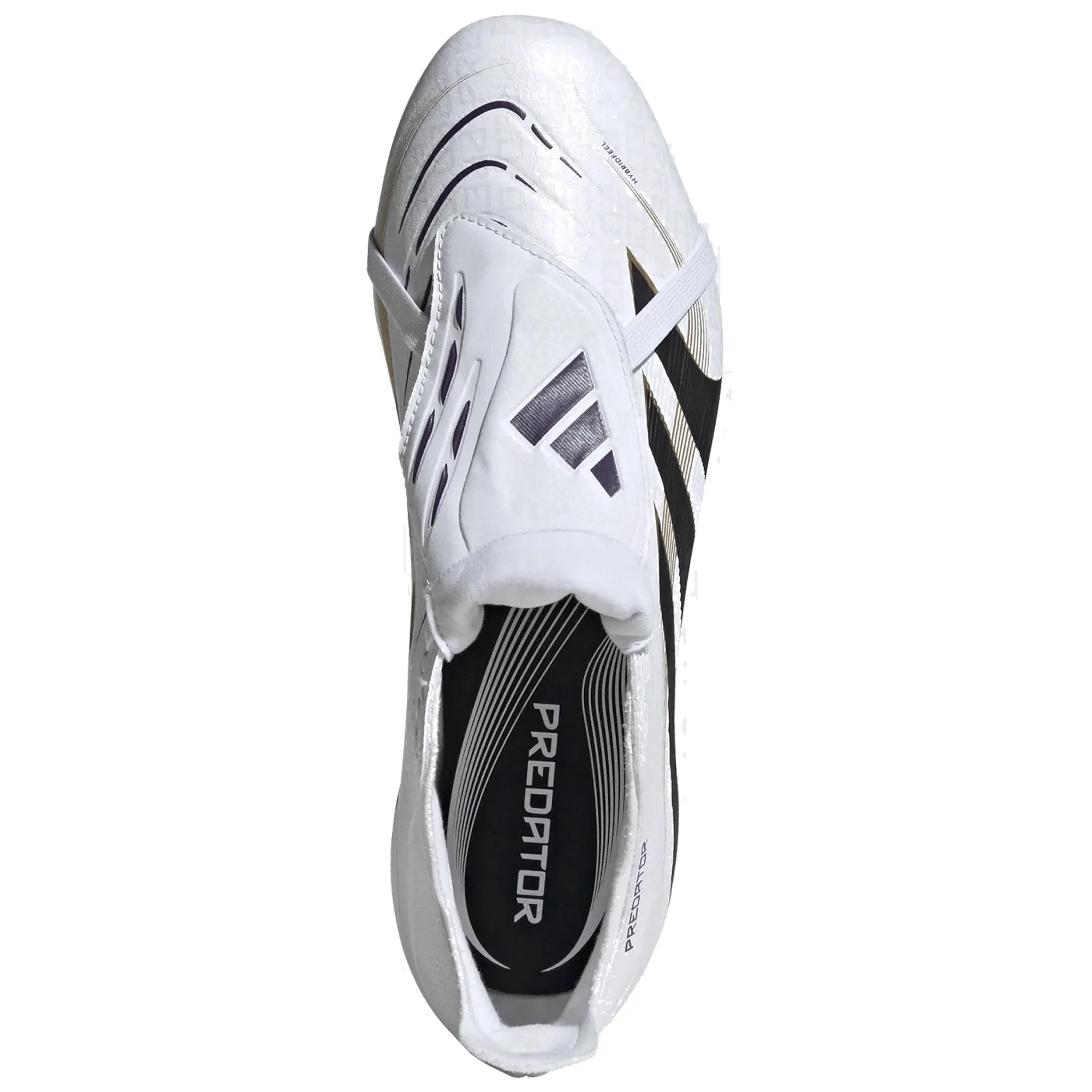 adidas Predator League FT Fold Tongue FG/MG Soccer Cleats (White/Black/Gold Metallic)