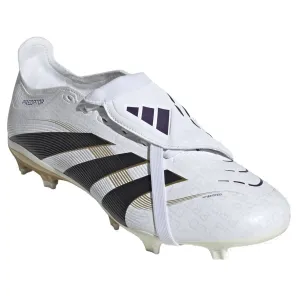 adidas Predator League FT Fold Tongue FG/MG Soccer Cleats (White/Black/Gold Metallic)