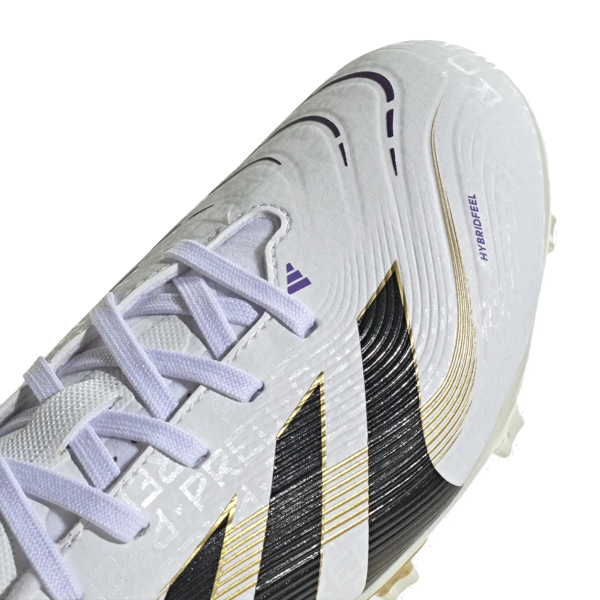 adidas Youth Jr. Predator League FG/MG Junior Soccer Cleats (White/Black/Gold Metallic)