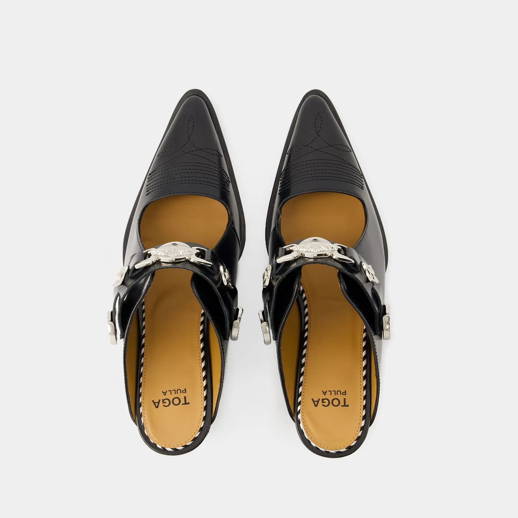 Aj1307 Sandals - Toga Pulla - Leather - Black