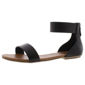 Akeley Womens Solid Ankle Cuff Flat Sandals