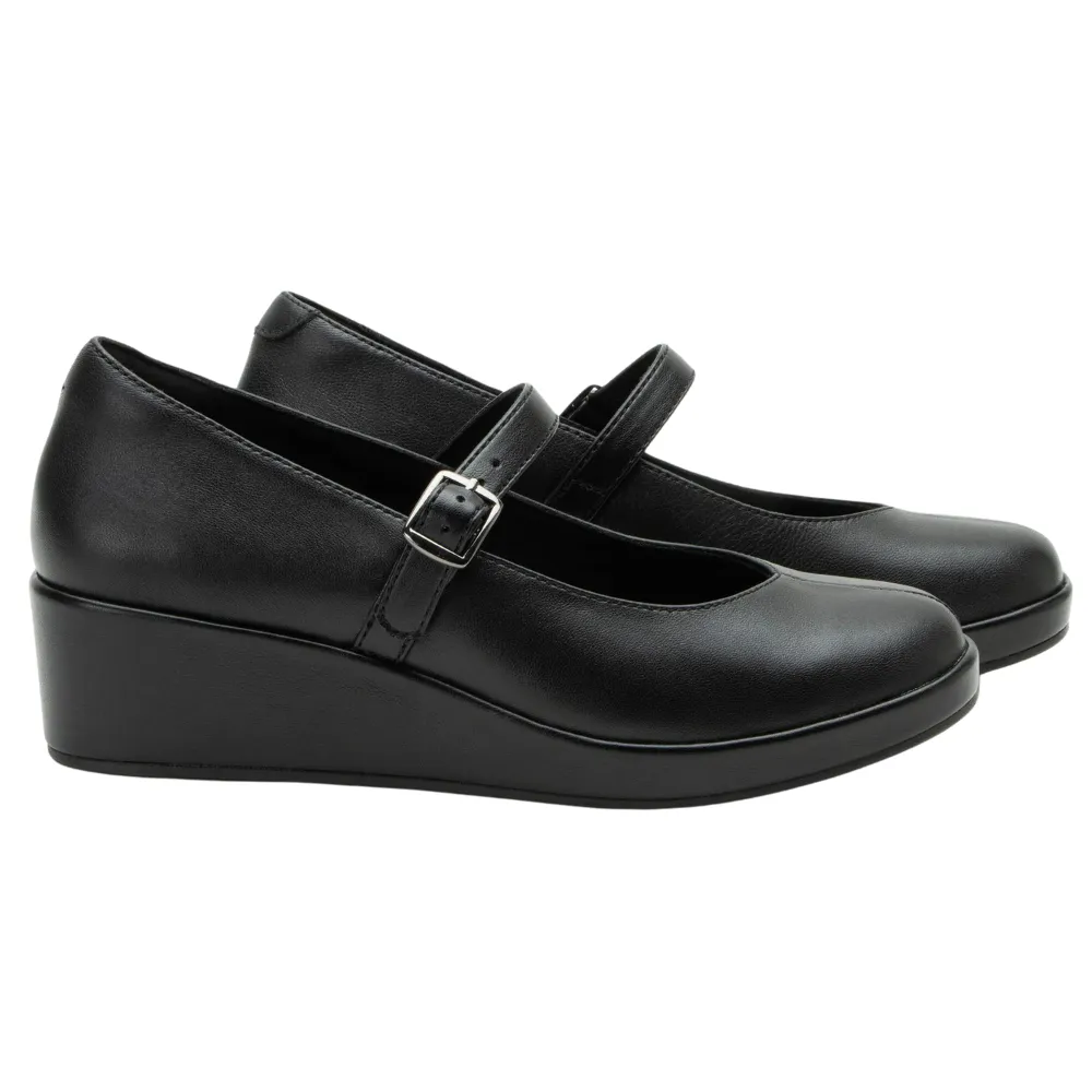 Alegria Haylo Black Wedge Shoe (Women's)