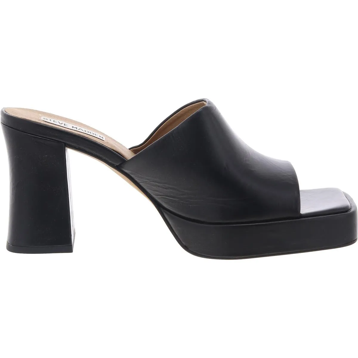 Alex Womens Solid Leather Block Heel