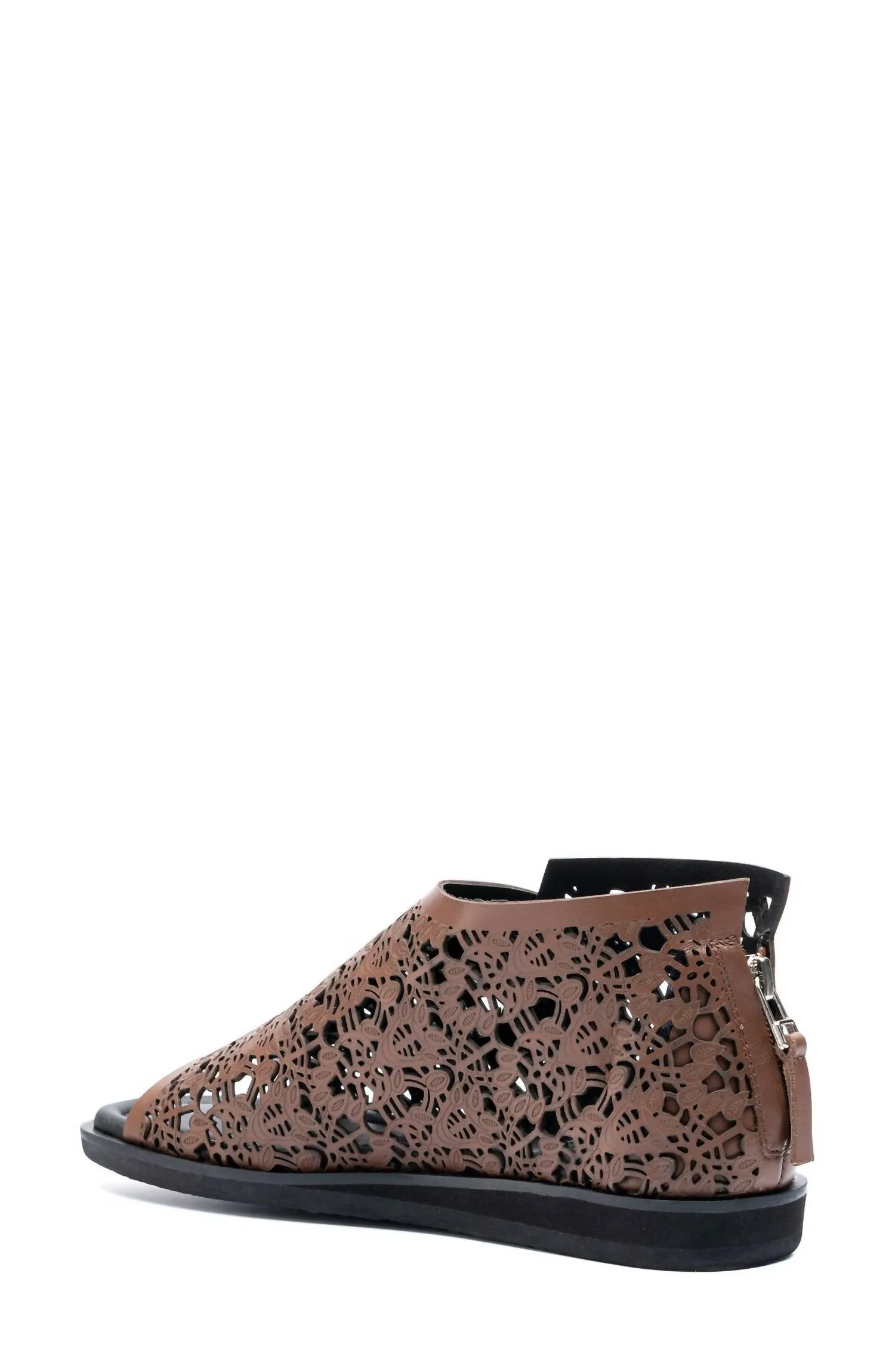 Alexie Leather Sandal In Chocolate Laser