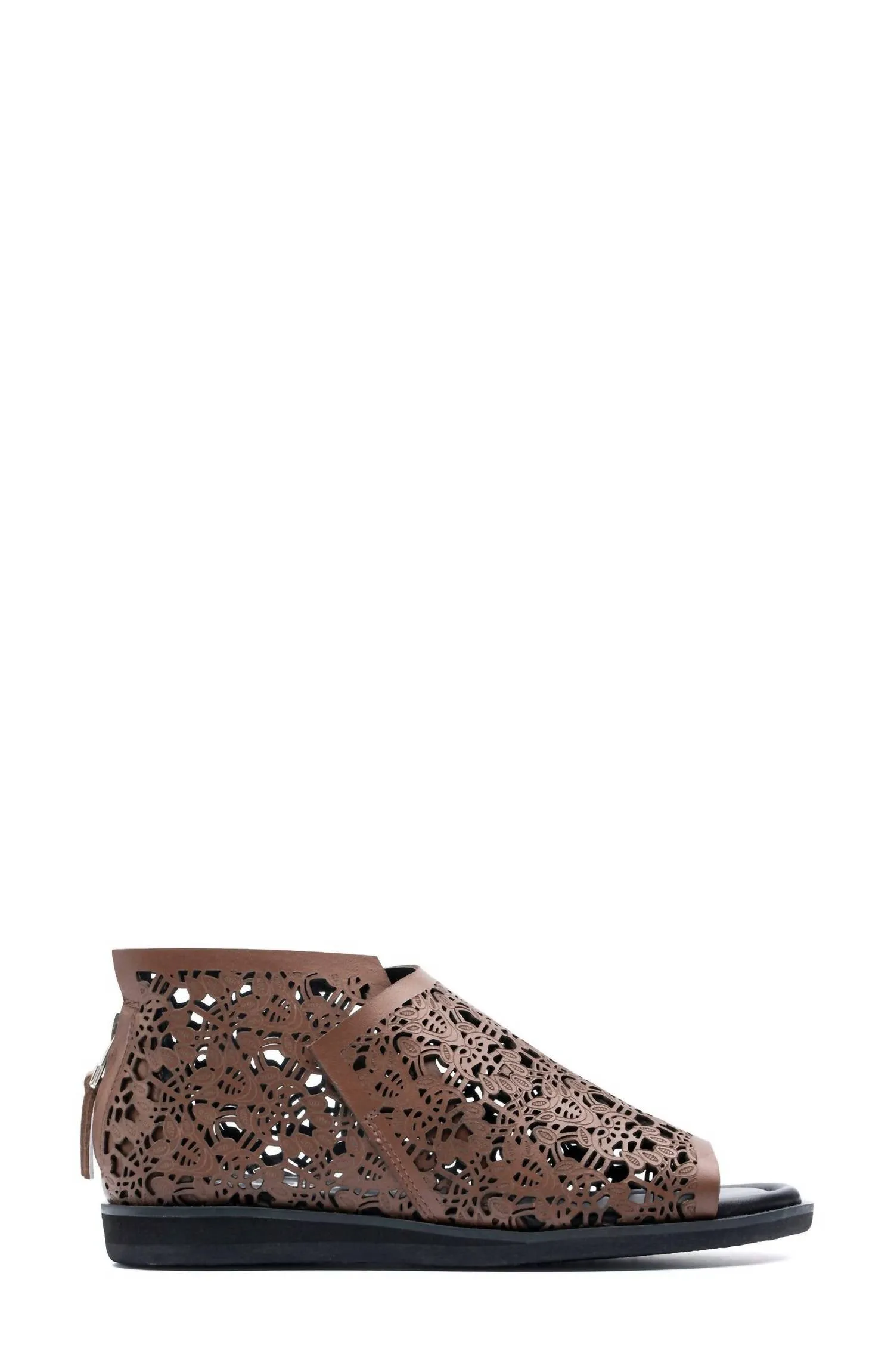 Alexie Leather Sandal In Chocolate Laser