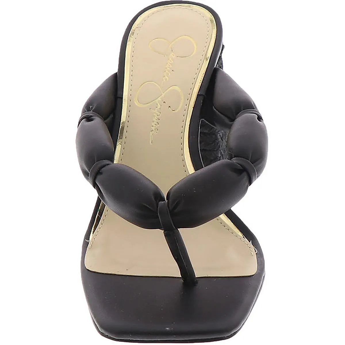 Alimpio Womens Faux LEather Square Toe Thong Sandals