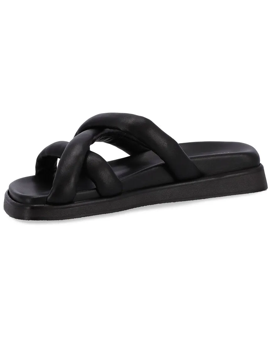 ALOHAS Slip On Cross Leather Sandal