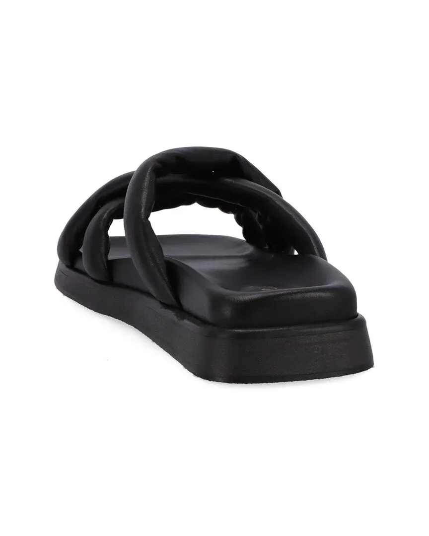 ALOHAS Slip On Cross Leather Sandal