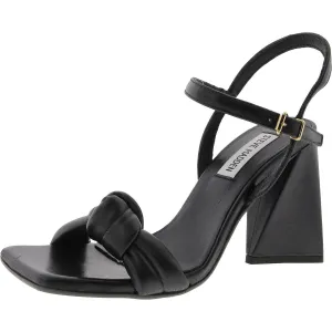 Amira Womens Buckle Leather Block Heel