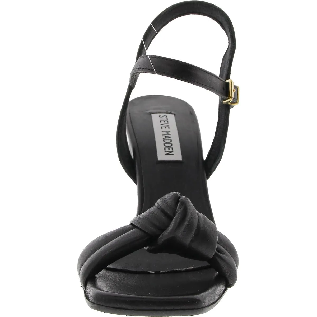 Amira Womens Buckle Leather Block Heel