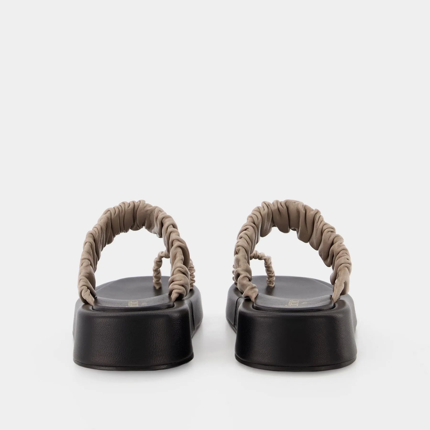 Amor Platform Slides - Elleme - Taupe/Black - Leather
