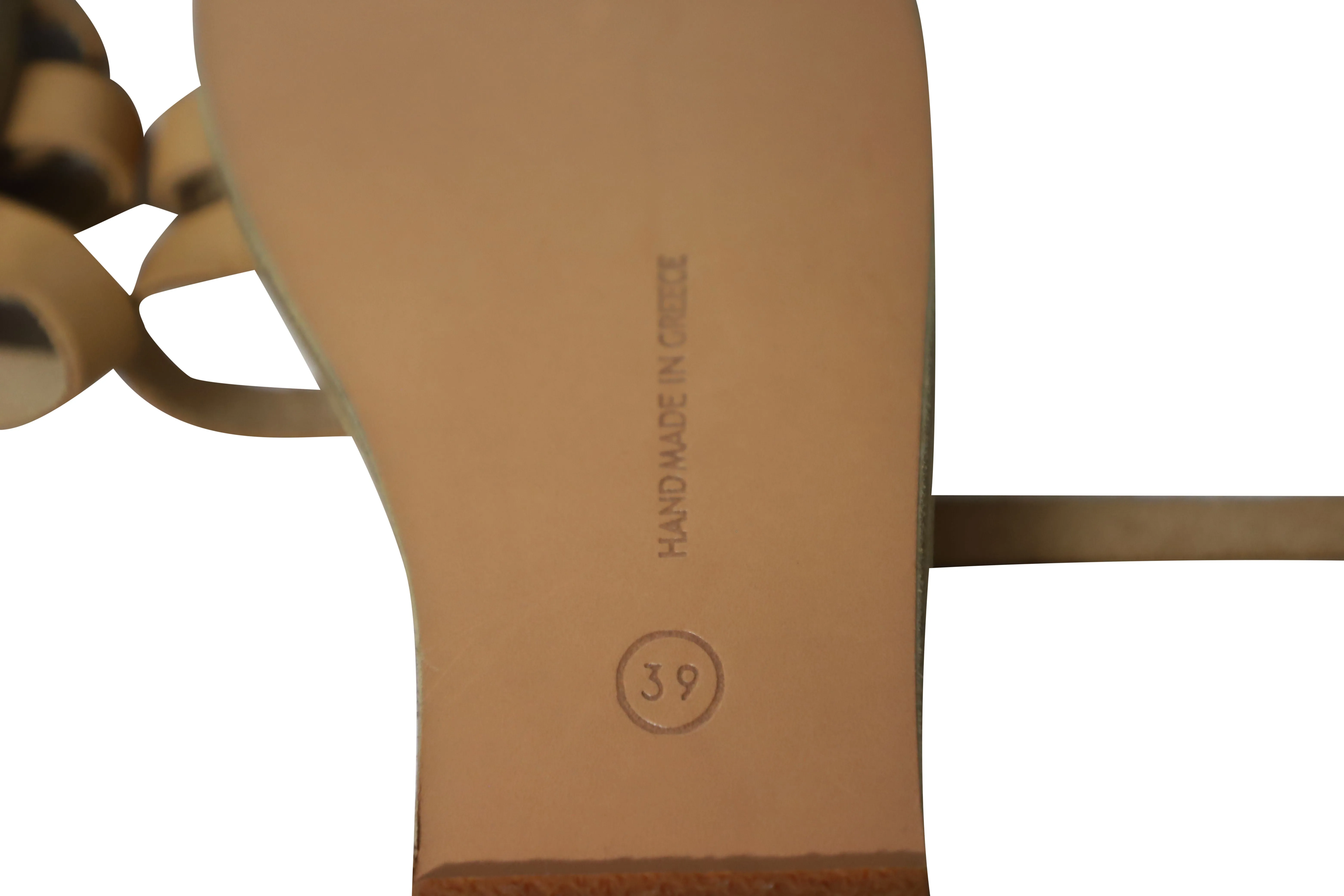 Ancient Greek Sandals Strappy Gladiator Sandals in Nude Leather