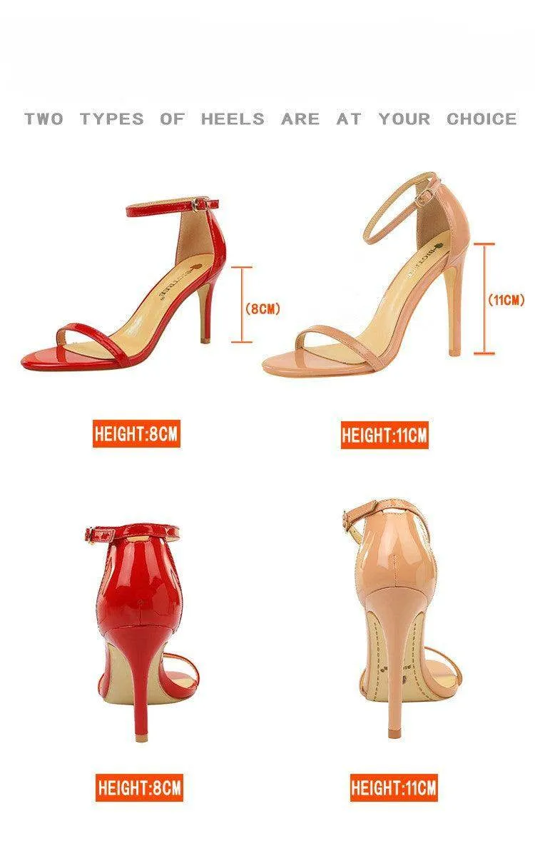Ankle Strap Heels Stiletto heel Sandals Shoes 570982649397