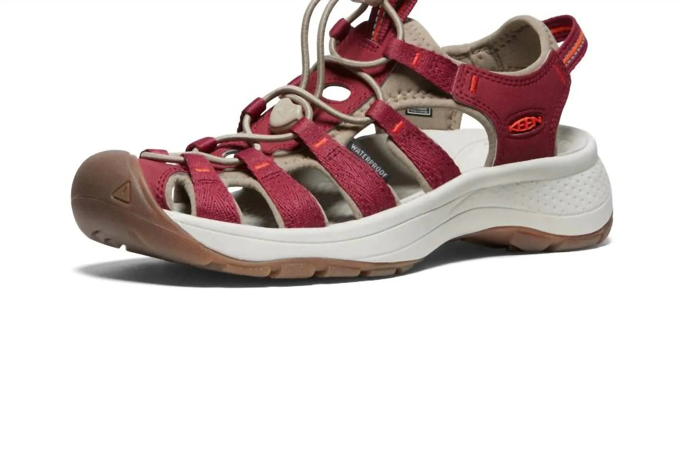 Astoria West Fisherwoman Leather Sandal In Merlot / Scarlet Ibis