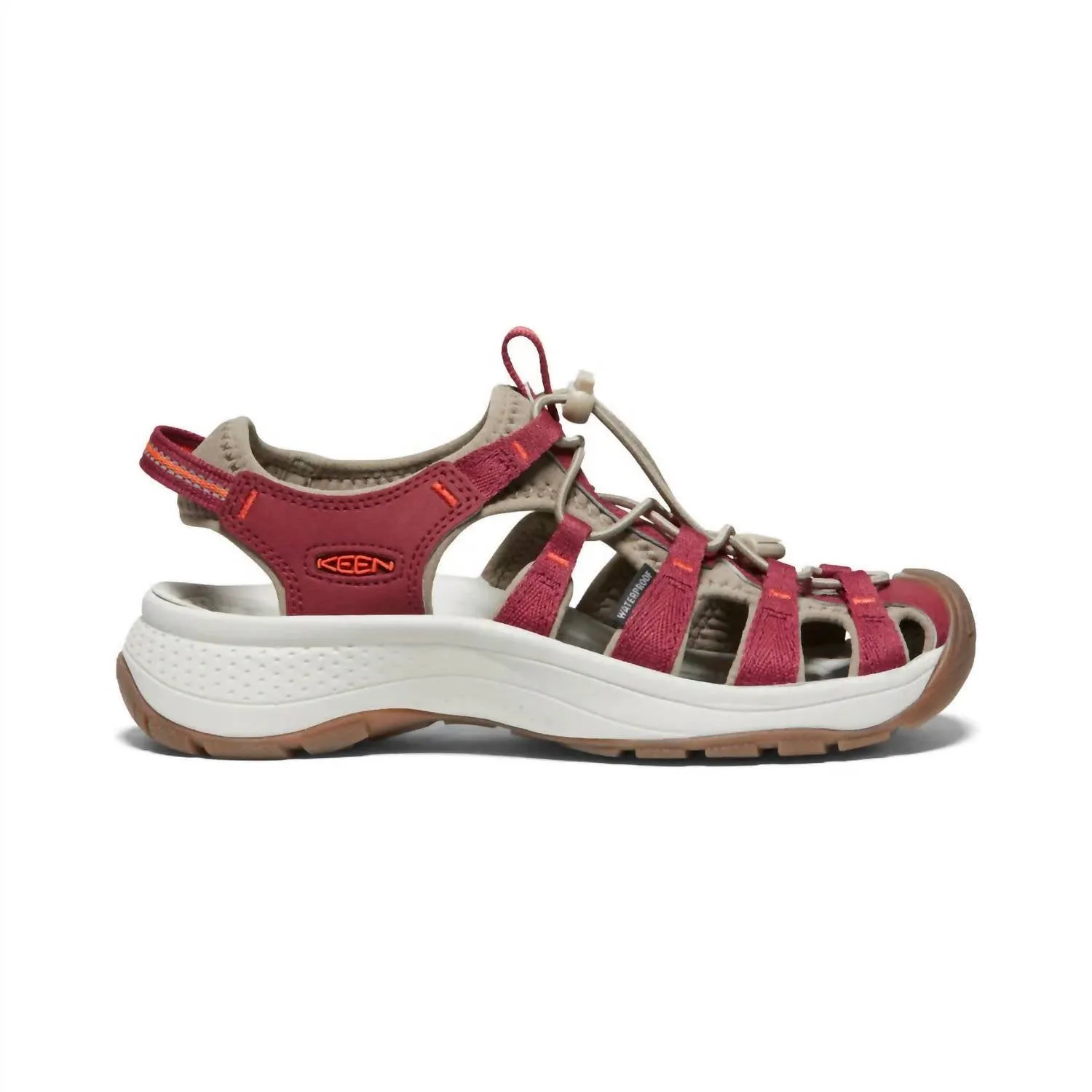 Astoria West Fisherwoman Leather Sandal In Merlot / Scarlet Ibis