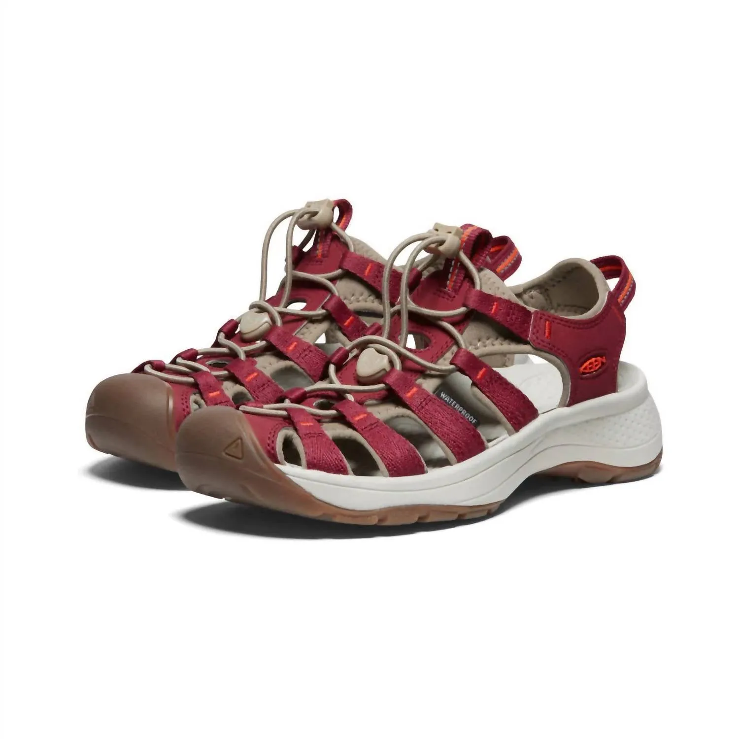 Astoria West Fisherwoman Leather Sandal In Merlot / Scarlet Ibis