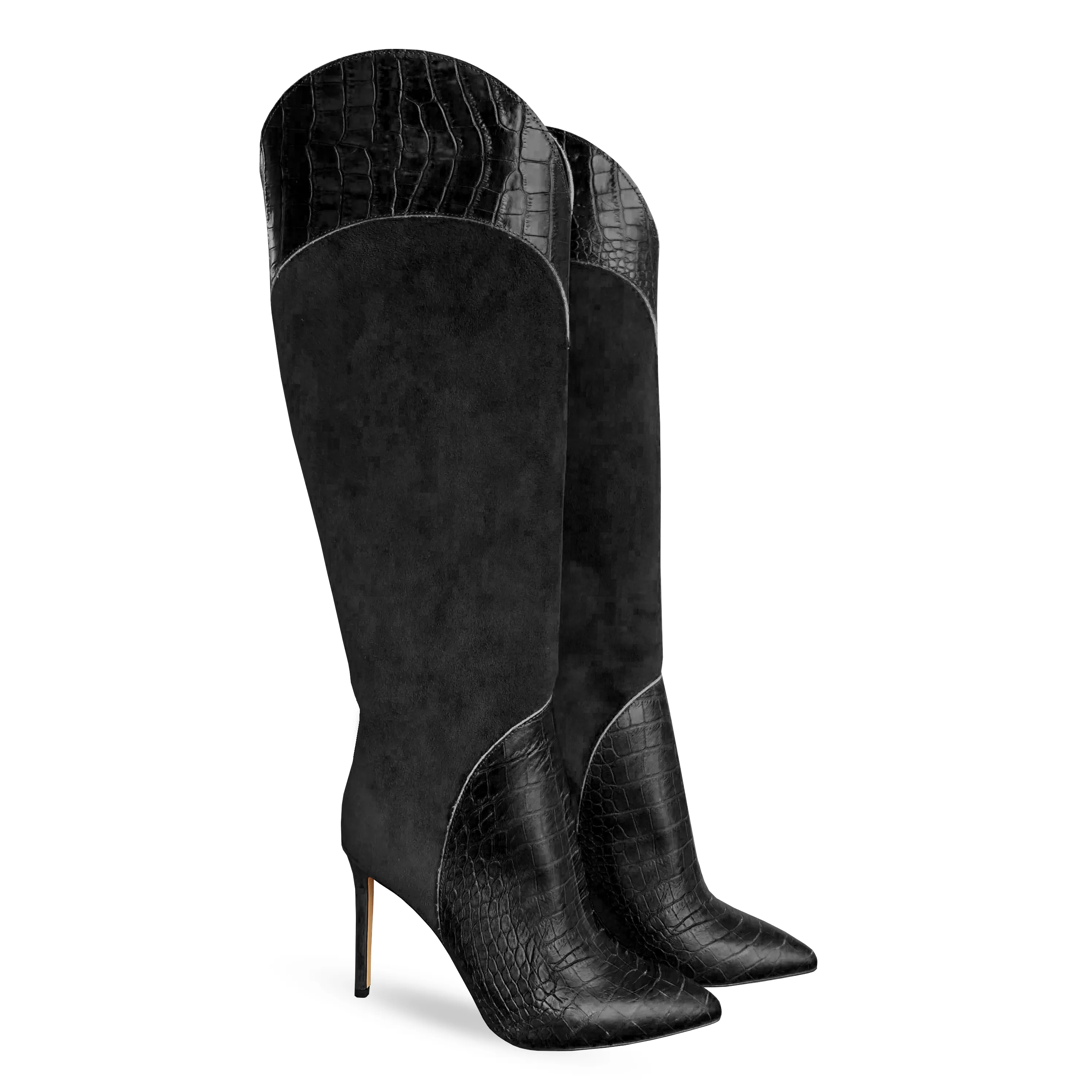 AUDREY PRINT CROC BLACK