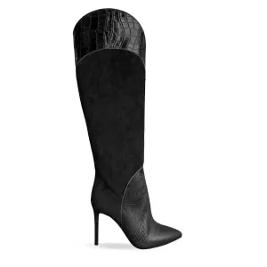 AUDREY PRINT CROC BLACK