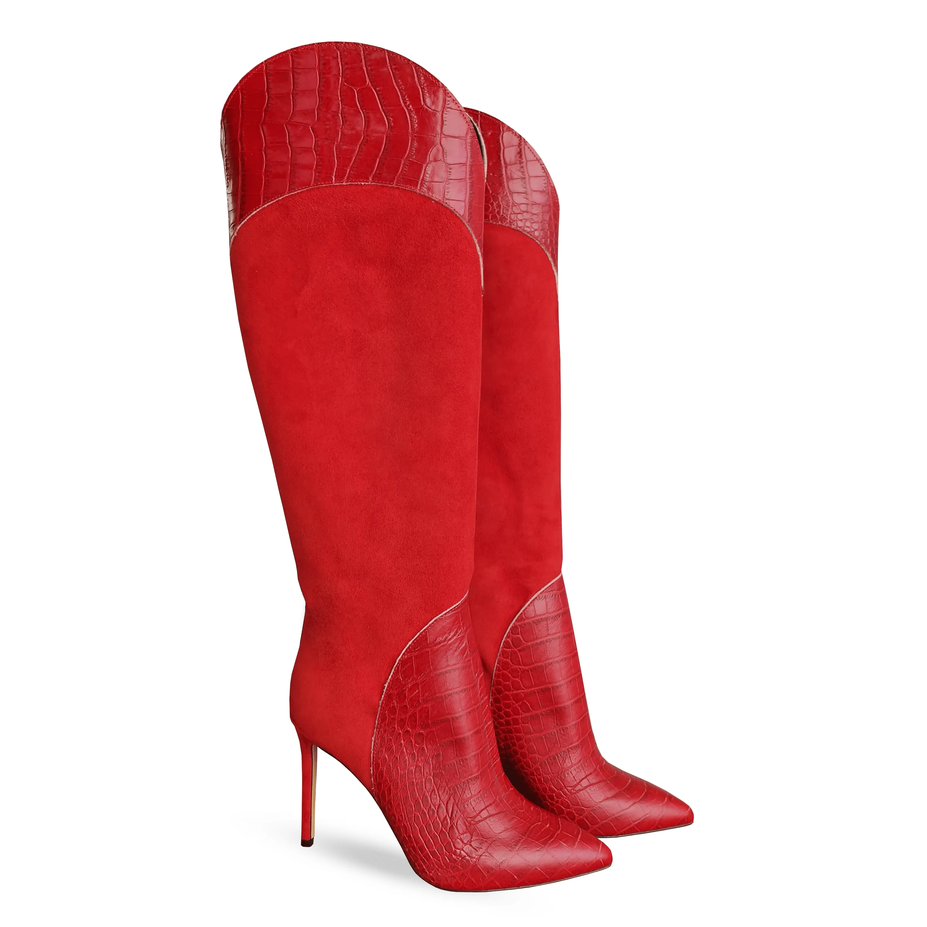 AUDREY PRINT CROC RED
