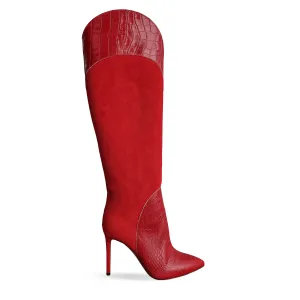 AUDREY PRINT CROC RED