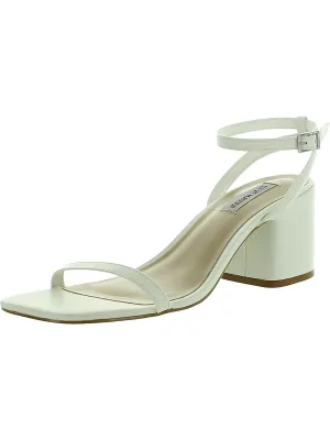 Audrina Womens Leather Block Heel Slingback Sandals