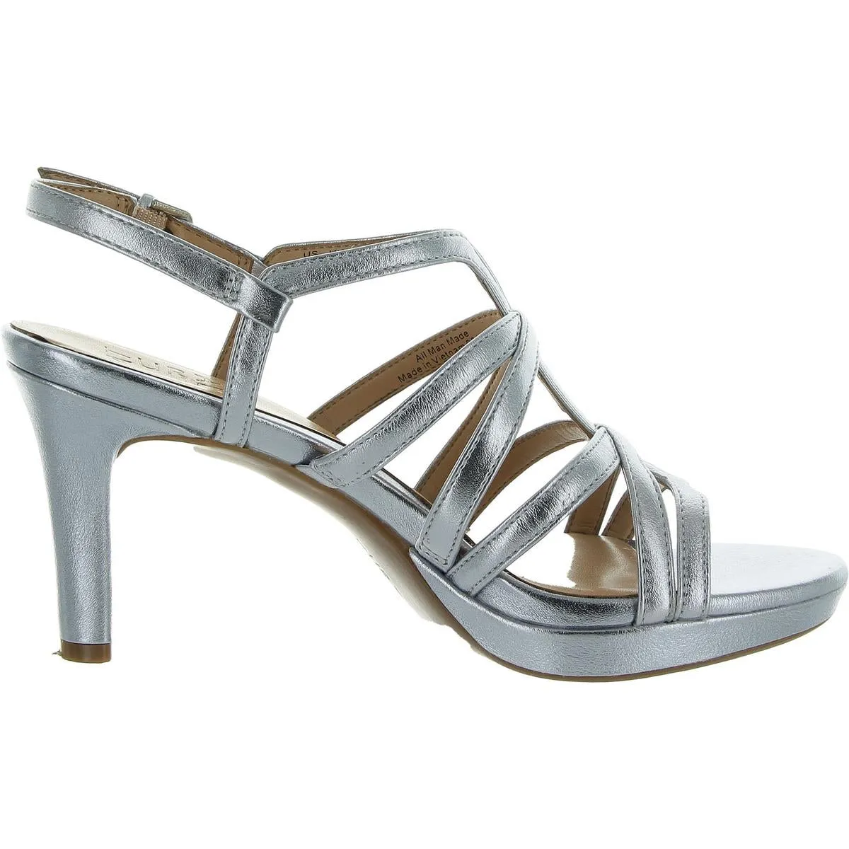 Baylor Womens Faux Leather Caged Slingback Sandals