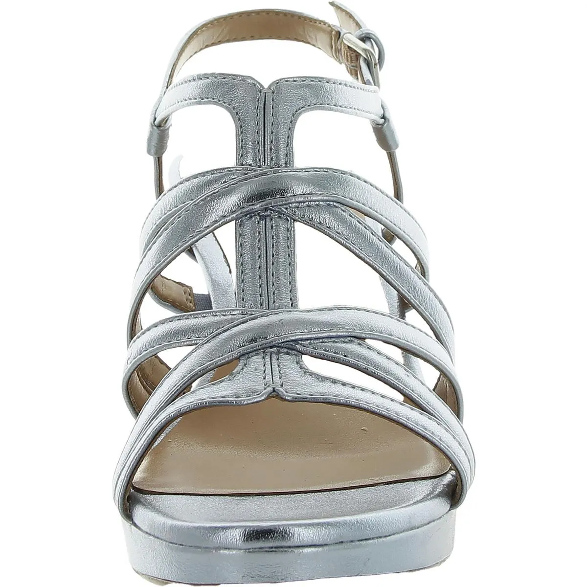 Baylor Womens Faux Leather Caged Slingback Sandals