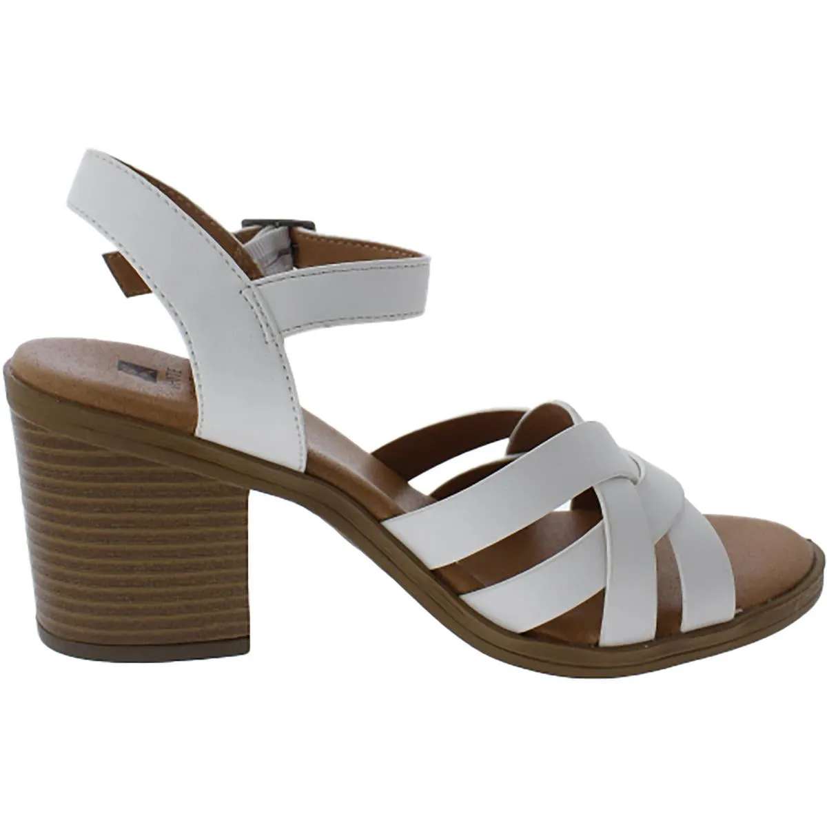 Bergen Womens Fau x Faux Leather Block Heel