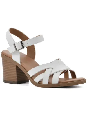 Bergen Womens Fau x Faux Leather Block Heel