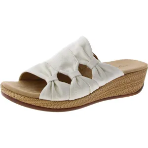 Bertina Womens Faux Leather Casual Platform Sandals