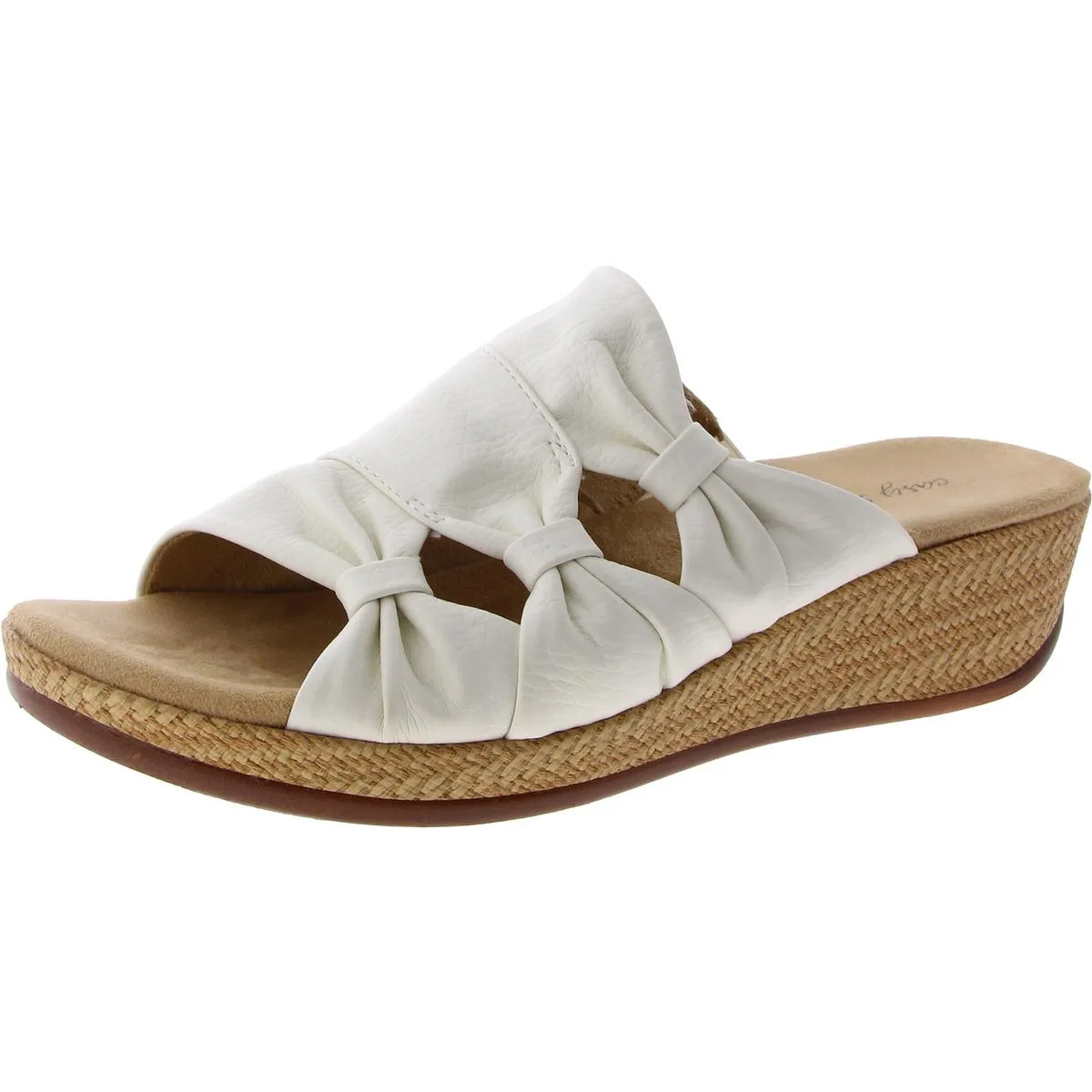 Bertina Womens Faux Leather Casual Platform Sandals