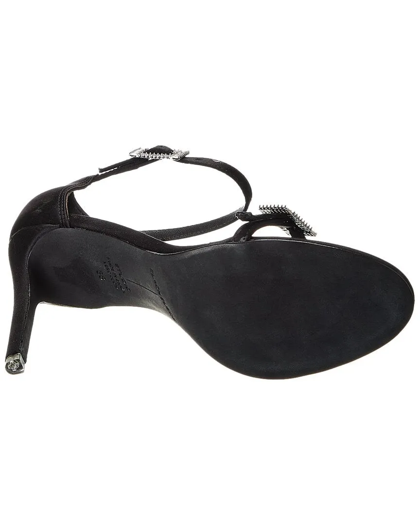 Black Suede Studio Lila Satin Sandal