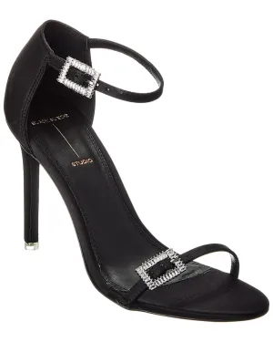 Black Suede Studio Lila Satin Sandal