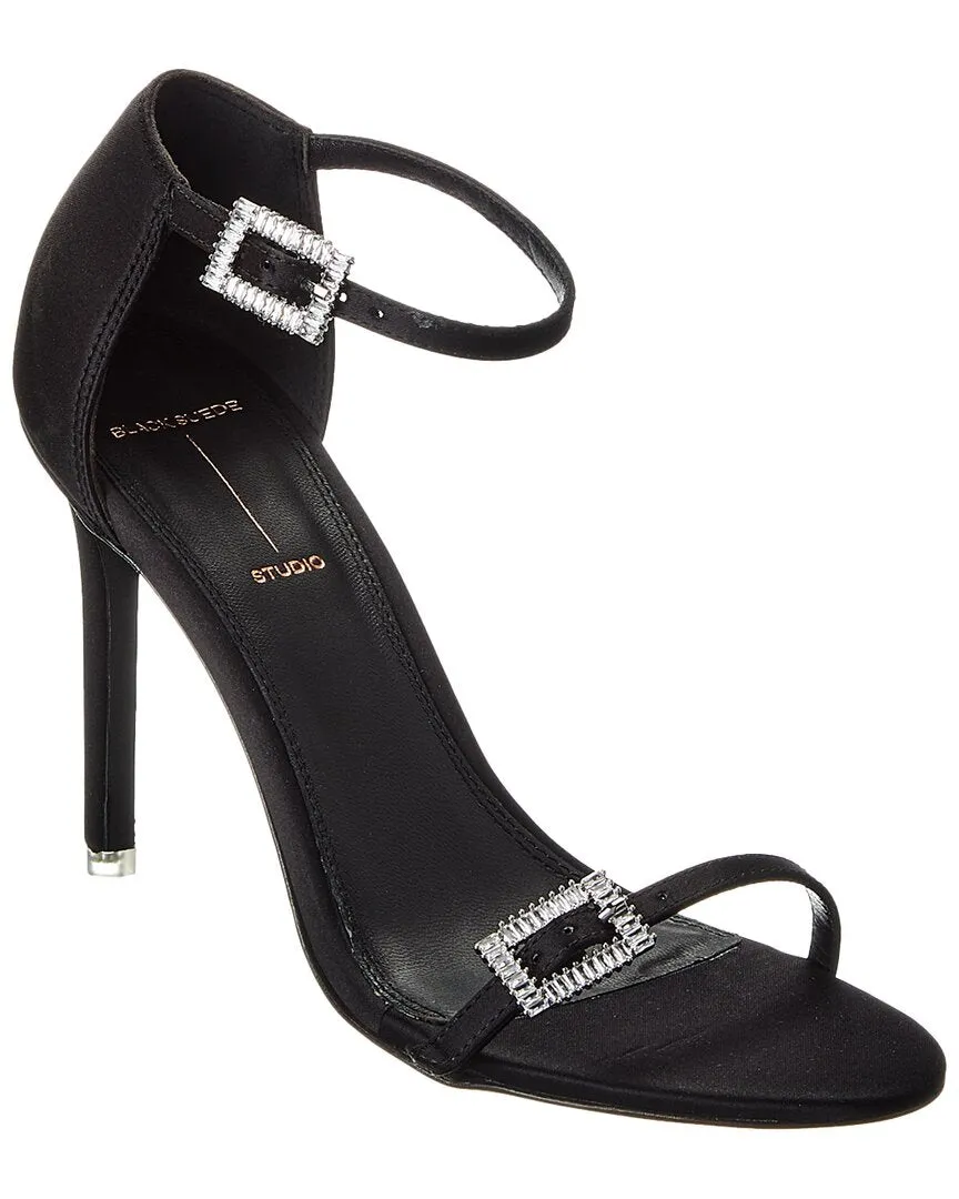 Black Suede Studio Lila Satin Sandal