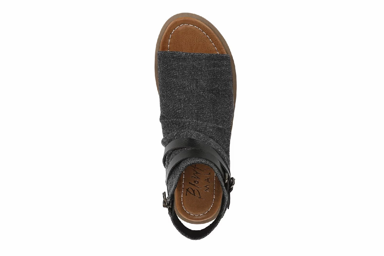 Blowfish Malibu Women's Charcoal Strappy Low Wedge Sandals - Denver