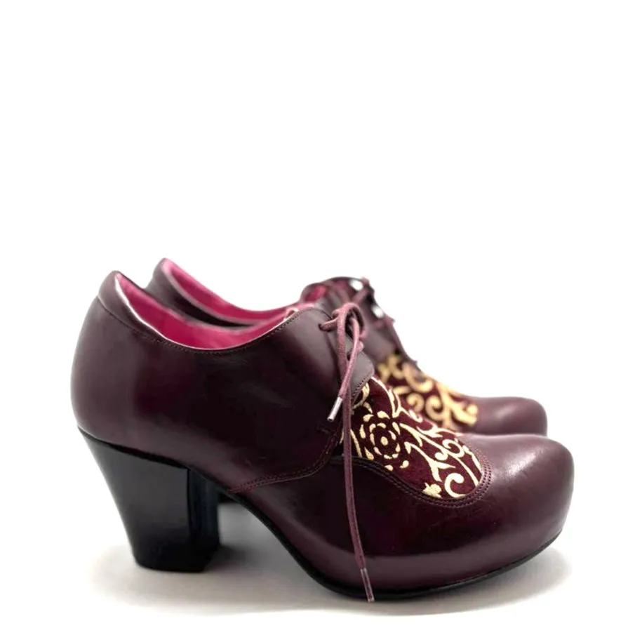 Bois - Wine swirl Lace up heel