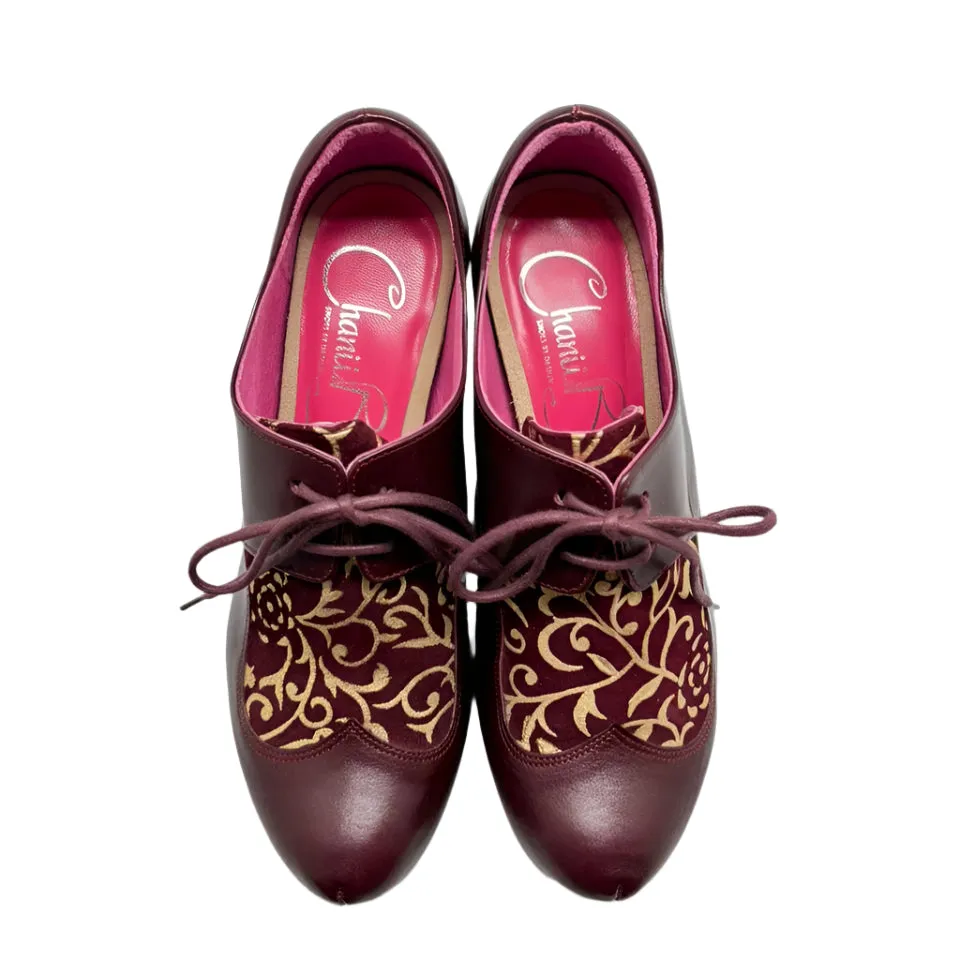 Bois - Wine swirl Lace up heel
