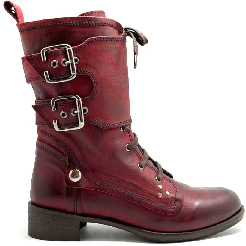 Bon Amie -lace up ankle boot wine navy