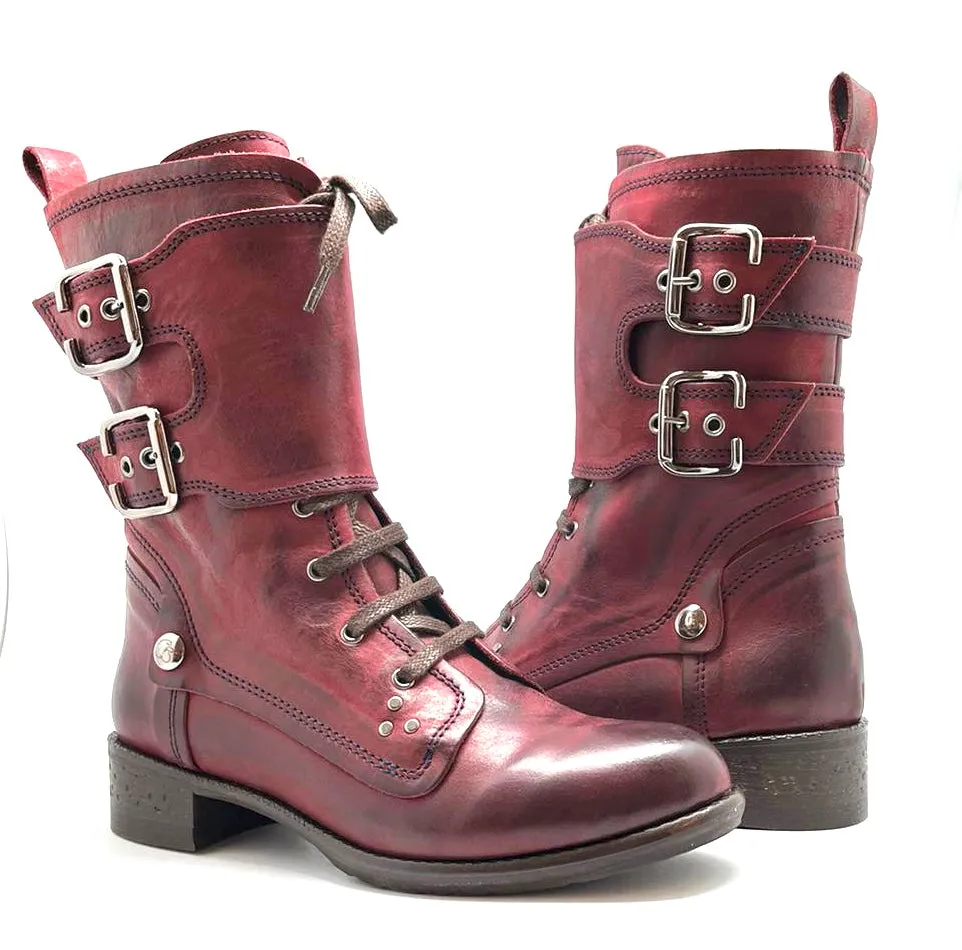 Bon Amie -lace up ankle boot wine navy